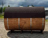 Sauna OgrodowaBeczka 340x220 cm Zestaw z Piecem na Drewno i Balią 120 cm