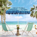 Parasol Plażowy Duży Ogrodowy Hawajski Łamany Taras Plaża 150 Cm Niebieski