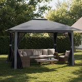Pawilon Namiot Ogrodowy Pergola na Taras Antracytowy Szary 4x4m Wodoodporny