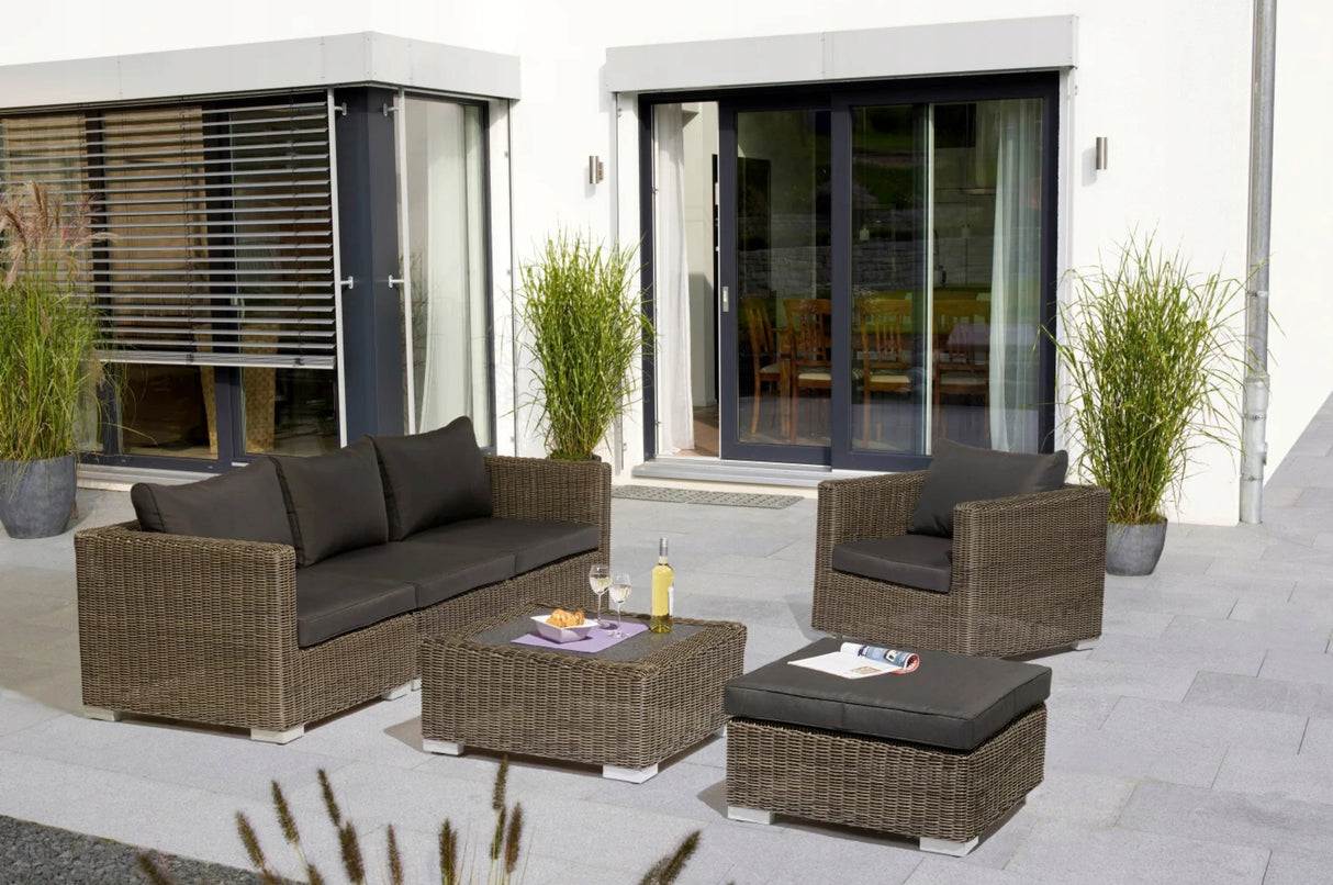 Fotel Ogrodowy Narożny Aluminium Technorattan Nature Dark 86x86x66 cm