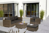 Fotel Ogrodowy Narożny Aluminium Technorattan Nature Dark 86x86x66 cm