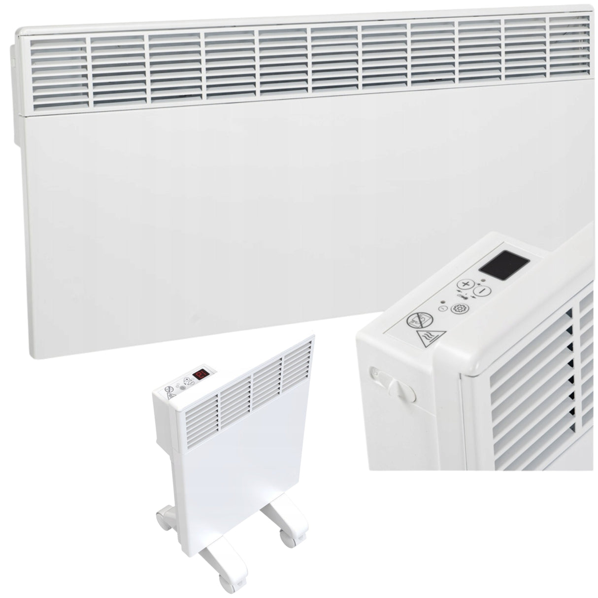 Grzejnik Ścienny Elektryczny Termostat Programator Konwektor 2500W Biały
