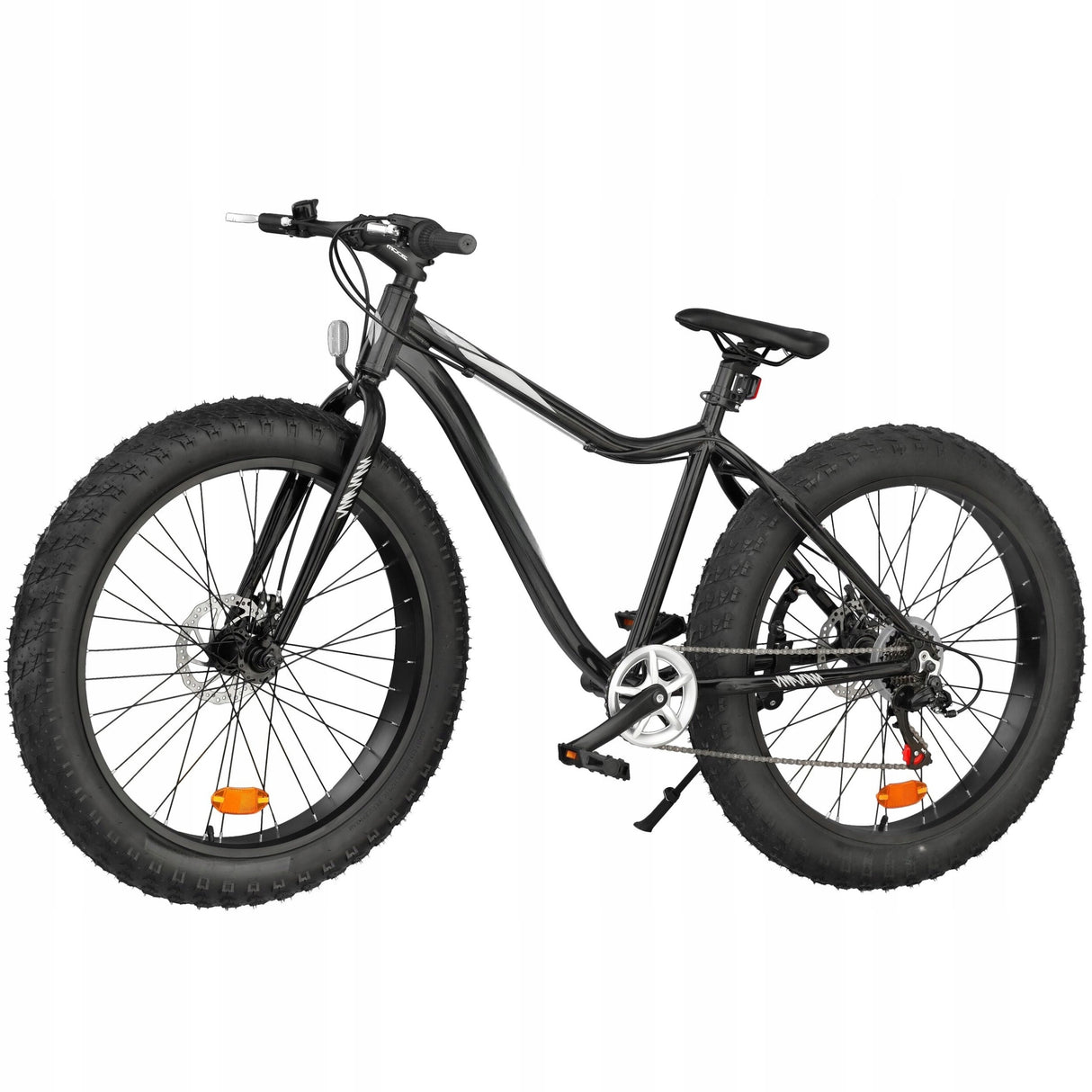 Rower Górski Fat Bike MTB 7 Biegów Męski Czarny 26" Cali Koło 18" Cali Rama