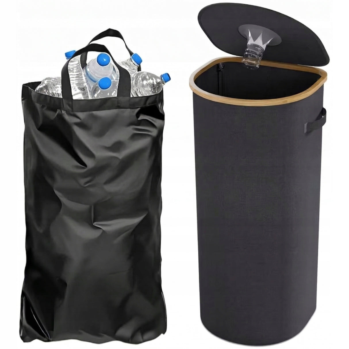 Kosz do Segregacji 120L na butelki Puszki z Workiem Składany Recyklingu