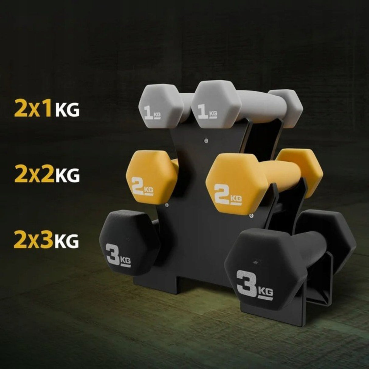 Hantle do Ćwiczeń Ciężarki Fitness Hantelki Zestaw Hantli Ciężarków Stojak