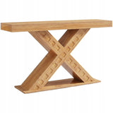 Stolik Konsolowy HOGA-ZF0002 Rustykalny Brąz 33,7x145,1x81,4 cm Płyta MDF