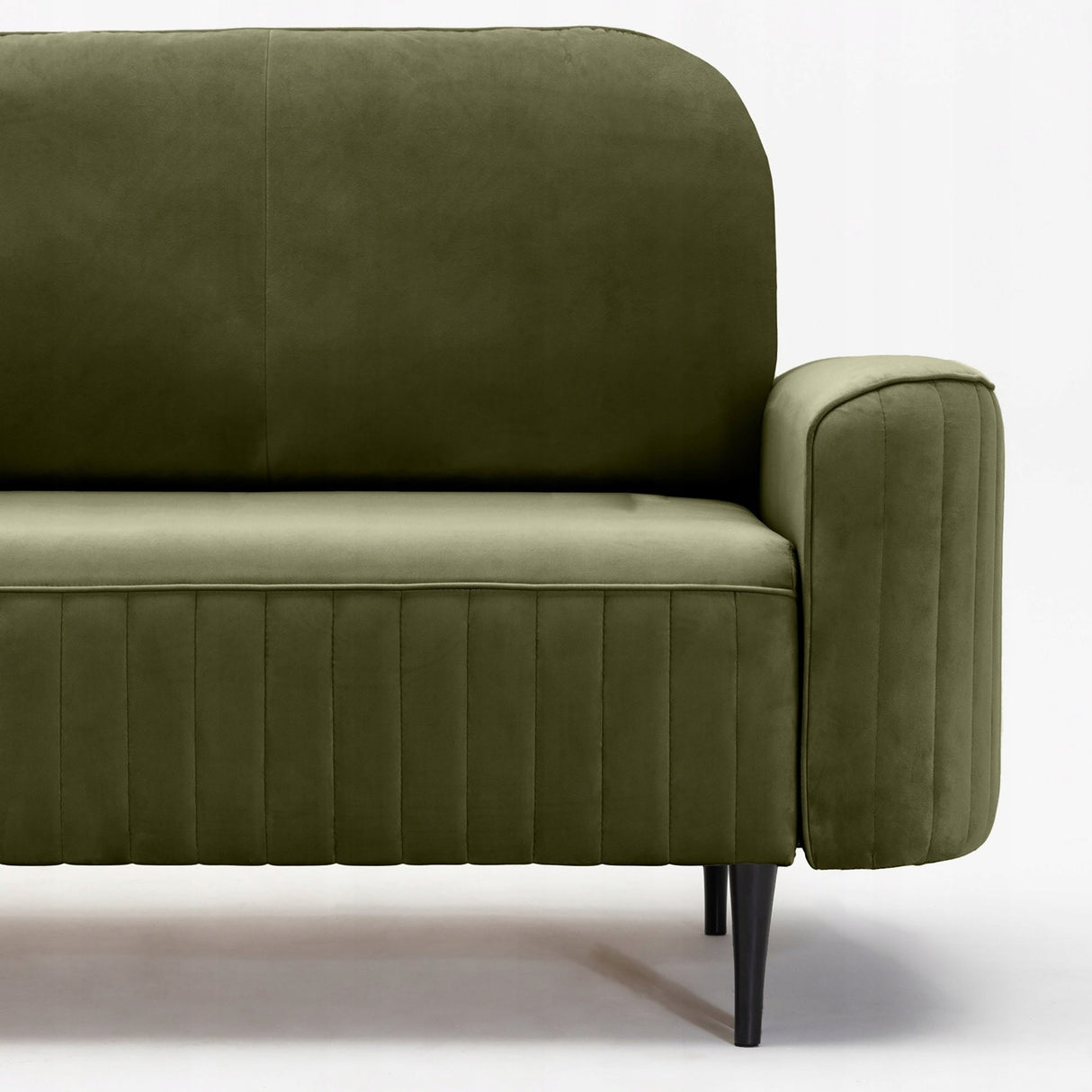 Sofa Rozkładana z Pojemnikiem na Pościel Welurowa Zielona 244x102 cm