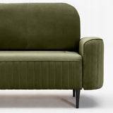 Sofa Rozkładana z Pojemnikiem na Pościel Welurowa Zielona 244x102 cm