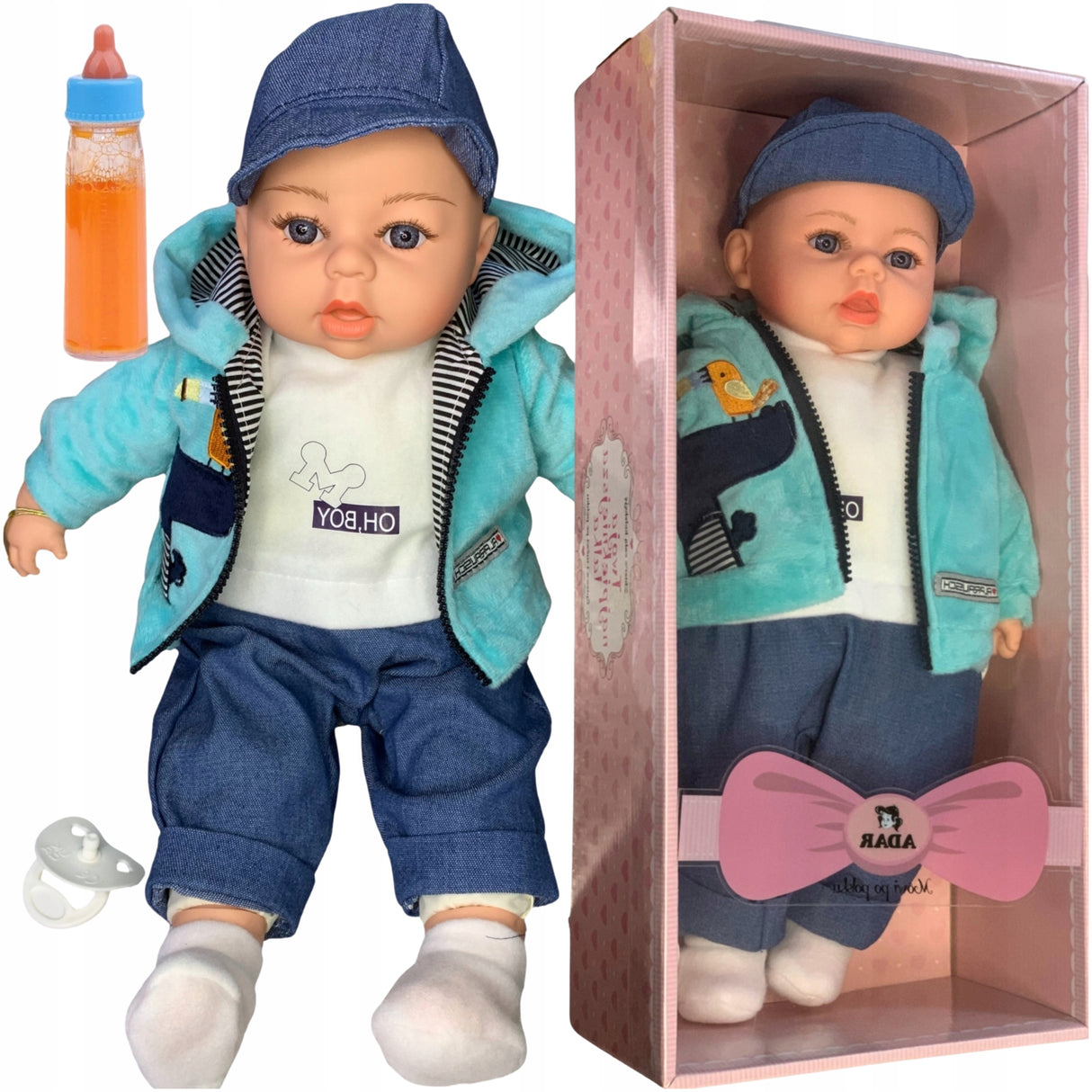 Lalka Niemowlę Jak Żywa Urocza Bobasek Baby Born Butelka Zabawka na Prezent