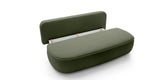 Sofa Zaokrąglony Kształt z Funkcją Spania Pojemnikiem Ciemnozielona 212x100