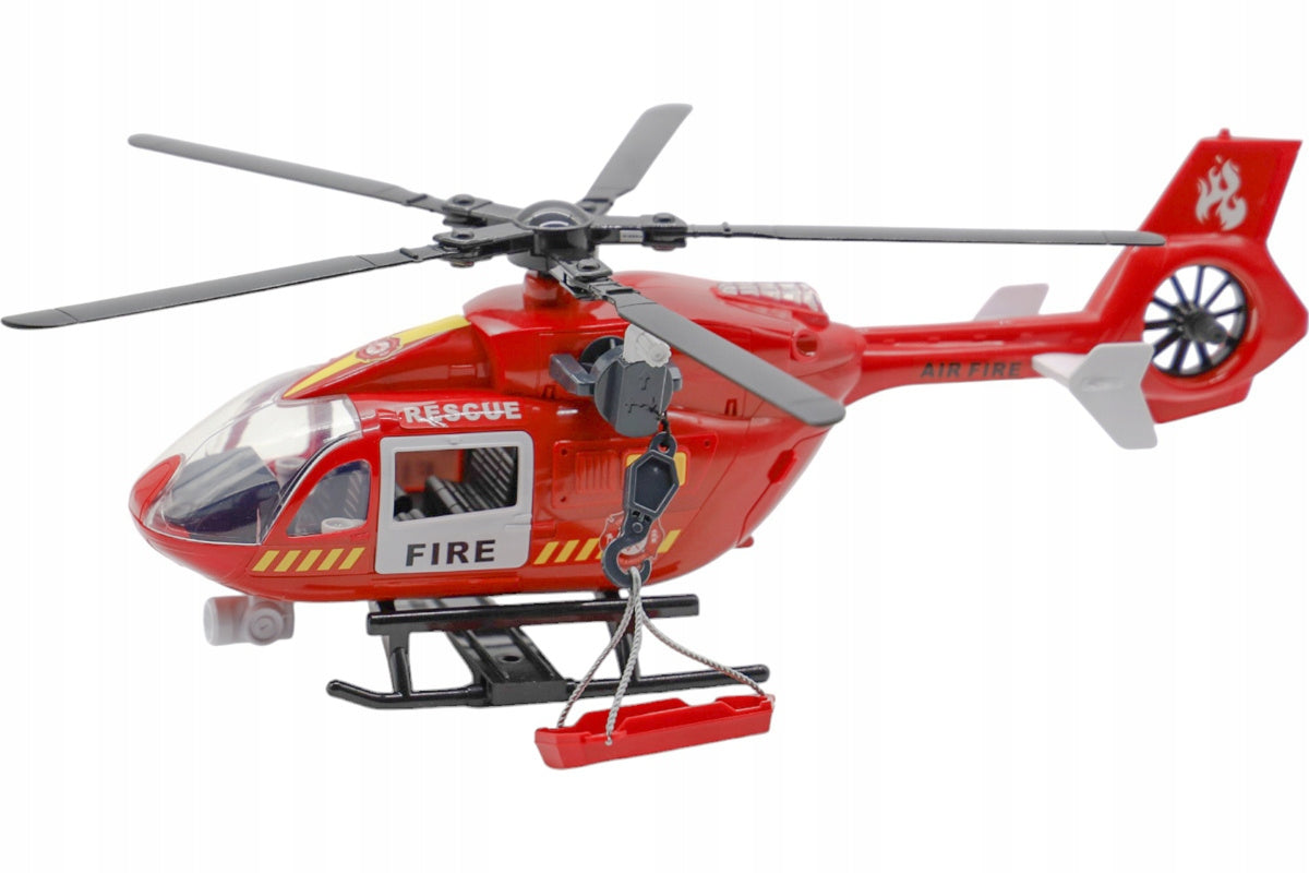 Helikopter Ratunkowy Śmigłowiec Efekty Świetlne Dźwięk Zabawka z Hakiem