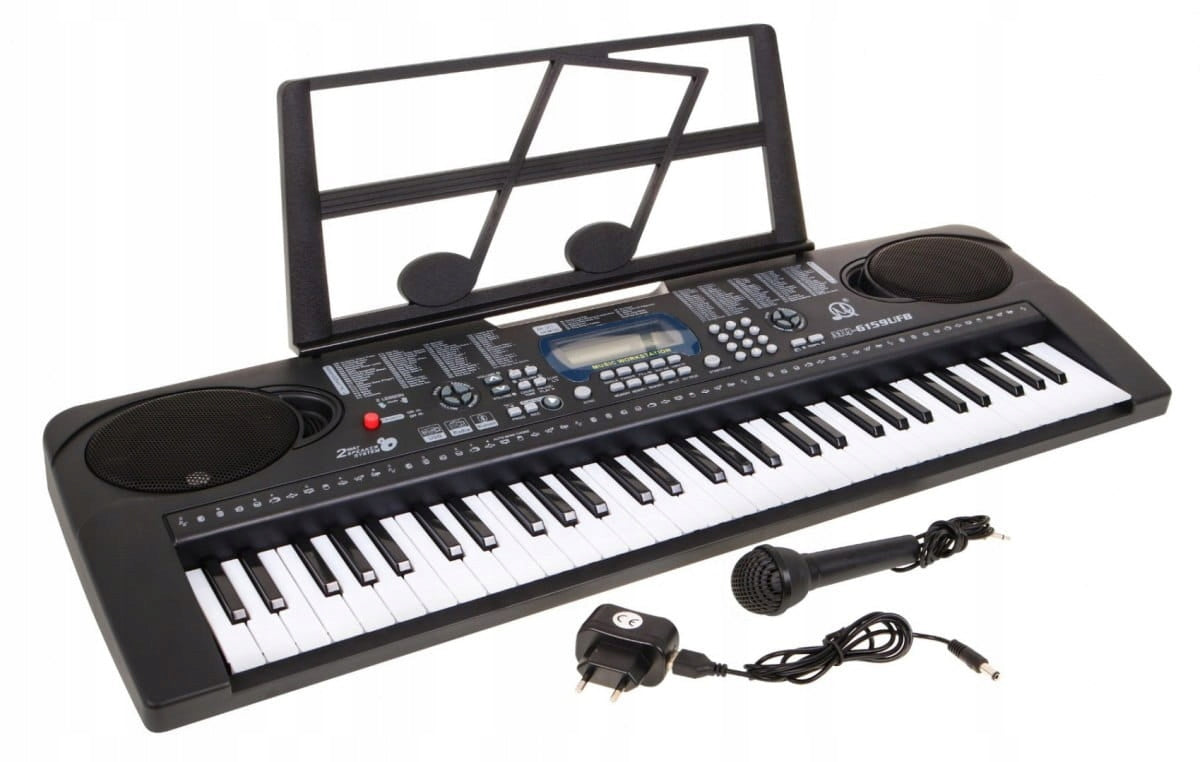 Keyboard Organy dla Dzieci Organki Stojak na Nuty Mikrofon do Nauki Gry
