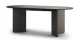 Stół Rozkładany Owalny Dwa Wkłady Powiększające Blat 140-200 x 90 cm Czarny
