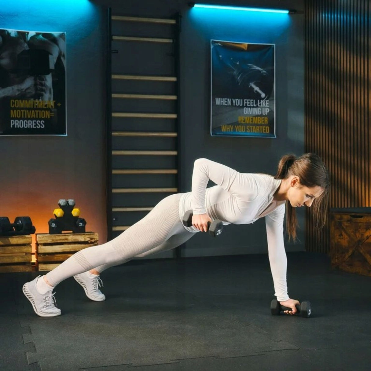 Hantle do Ćwiczeń Ciężarki Fitness Hantelki Zestaw Hantli Ciężarków Stojak