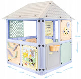 Domek Ogrodowy Dla Dzieci 6 Paneli Zabaw 128 x 115 x 106 cm 6W1 Plac Zabaw