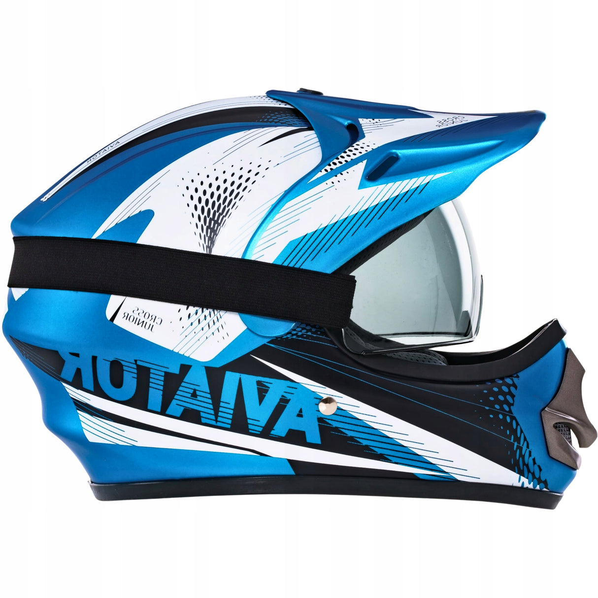 Kask Motocyklowy Crossowy Enduro na Quad Skuter Motor Niebieski XXS