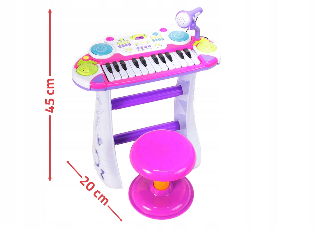 Pianino Keyboard Duży Organy Krzesełko Nagrywanie 24 Klawisze dla Dzieci