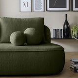 Sofa Zaokrąglony Kształt z Funkcją Spania Pojemnikiem Ciemnozielona 212x100