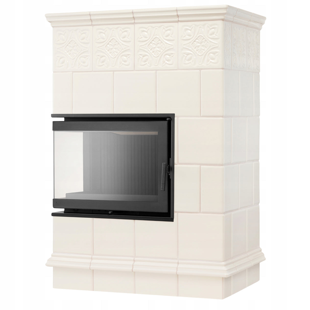 Piec Kominek Koza Ceramiczny Kaflowy Narożny 14kW Beżowy Obudowa Kominkowa
