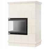 Piec Kominek Koza Ceramiczny Kaflowy Narożny 14kW Beżowy Obudowa Kominkowa
