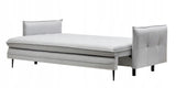 Sofa Rozkładana z Funkcją Spania i Pojemnikiem Szara 218 x 105 cm Tkanina