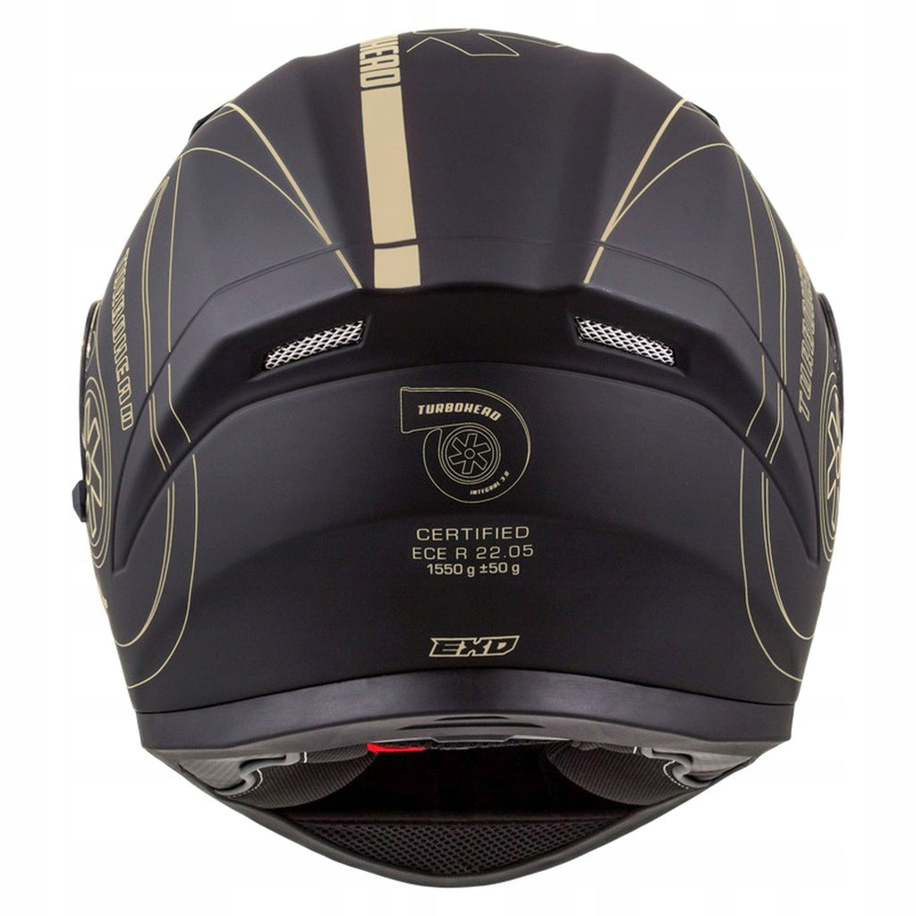 Kask Motocyklowy + Czarna Szyba Czarno - Złoty CASSIDA 3.0 GOLD XS