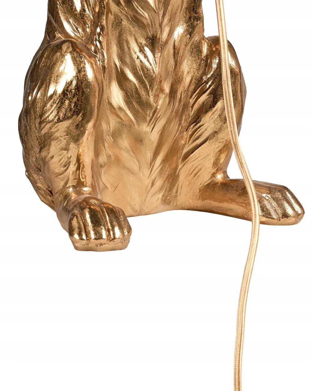 Lampa Złota Stołowa w Kształcie Królika Bugsa Elegancka Lampka Mosiądz