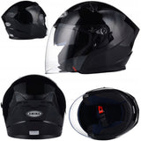 Kask Motocyklowy Otwarty Ochronny Chopper Skuter Czarny Połysk Rozmiar XL