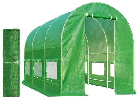 Tunel Foliowy [10 m²] 4x2,5m [FOLIA + STELAŻ] | ZIELONY |