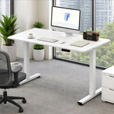 Biurko Stojące Poves Elektryczne Ergonomiczne Regulowane 100x60cm Białe
