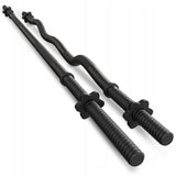 Gryf Stalowy Pełny Sztanga Zestaw Prosty 150cm Łamany 120cm 25mm Czarna