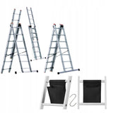 Drabina aluminiowa wielofunkcyjna 3x11 na schody PRO + GRATIS