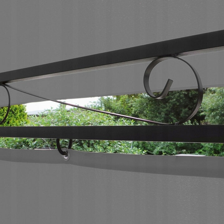 Pawilon Ogrodowy Namiot Altana Oświetlenie Led Antracyt 6 ścianek 4x3x2,5m