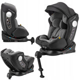 Fotelik Samochodowy Black-Grey 40-150cm 0-36 KG POVES Podstawka dla Dziecka