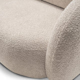 Sofa Rozkładana z Pojemnikiem na Pościel Obły Kształt Boucle Beżowa 238x101