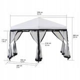 Pawilon Ogrodowy POP UP Ekspresowy Biały Rozkładany Metal 340 cm Namiot
