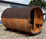 Sauna Ogrodowa Zestaw z Piecem na Drewno Beczka 340 cm Szwedzkie Drewno