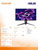 Monitor ASUS ROG PG32UCDM 4K 240Hz QD-OLED OLED HDR 10 Czarny 31,5" Cali