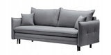 Sofa Rozkładana z Funkcją Spania i Pojemnikiem Ciemno-Szara 218 x 105 cm