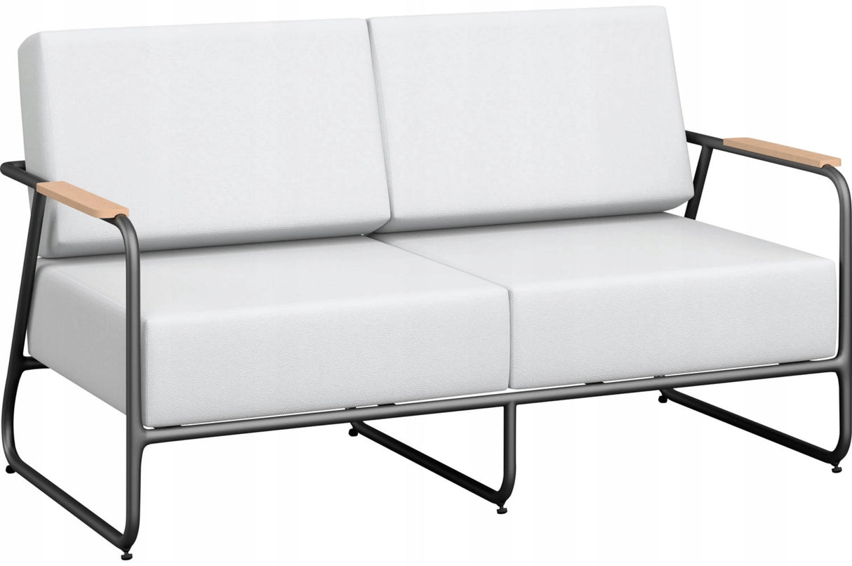 Komplet Zestaw Mebli Wypoczynkowych Szary Sofa 2 Fotele Stolik 4-częściowy