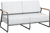 Komplet Zestaw Mebli Wypoczynkowych Szary Sofa 2 Fotele Stolik 4-częściowy