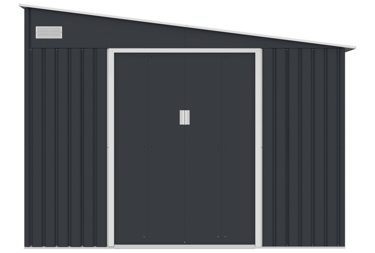Domek Ogrodowy UNIWERSALNYM Jednospadowym Dachem Antracyt 279x321 cm