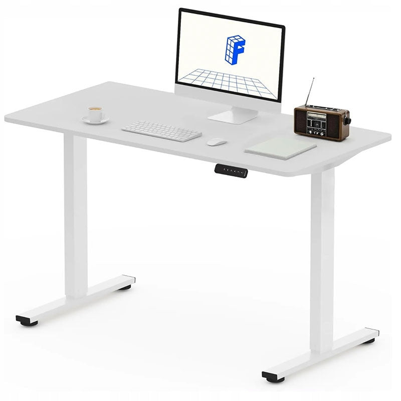Biurko Stojące Poves Elektryczne Ergonomiczne Regulowane 100x60cm Białe