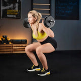 Gryf Sztanga Zestaw Obciążeń Bitumicznych do Ćwiczeń 52 Kg 180 cm Czarne