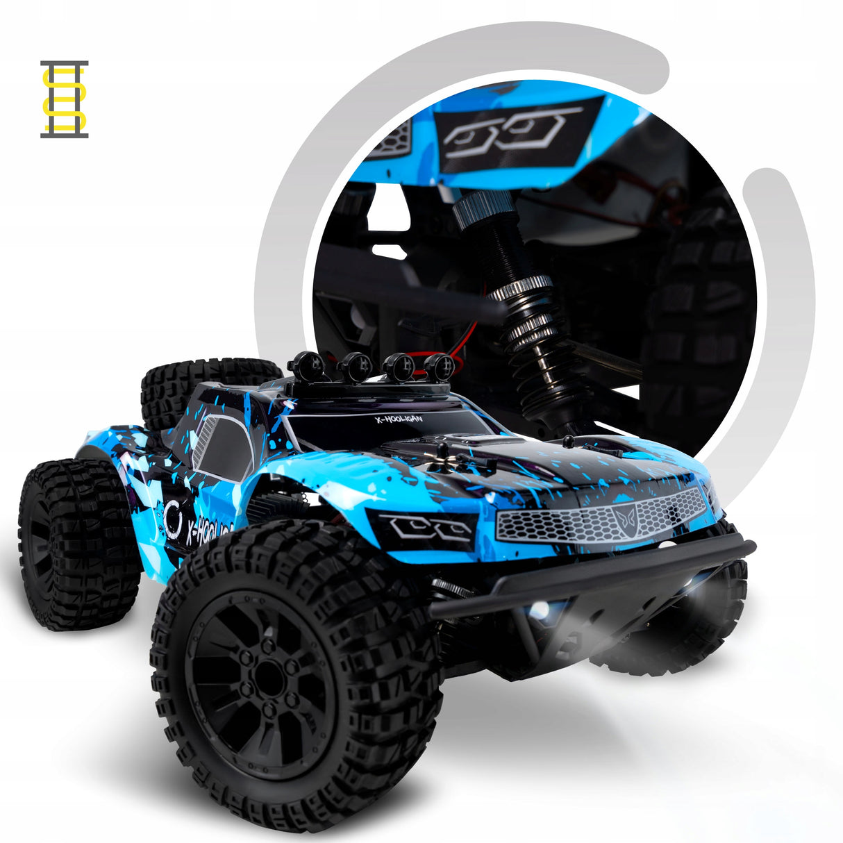 Samochód RC Terenowy 4x4 35km/h Duży Wodoodporny 2 Akumulatory Niebieski