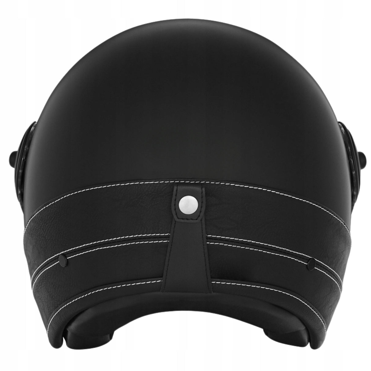 Kask Motocyklowy Elegancki Premium Czarna Skóra Nox Czarny L
