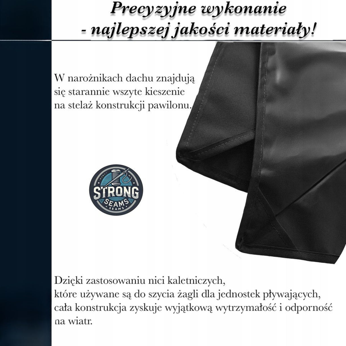 Dach Pawilon 4x3m Poszycie Wodoodporny M5 Antracyt z Kominem do Cyrkulacji