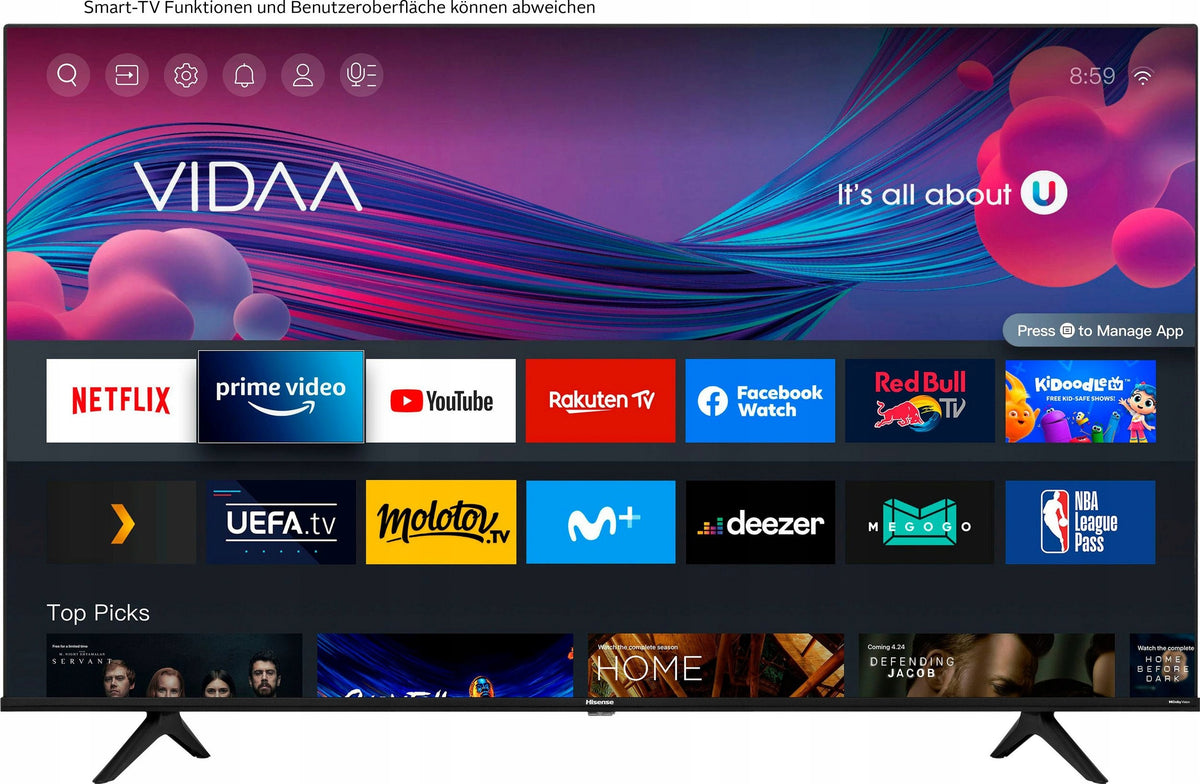 Telewizor Hisense 32A4FG 32" Cali LED 60Hz Smart TV VIDAA 4.2 DVB-T2 Alexa