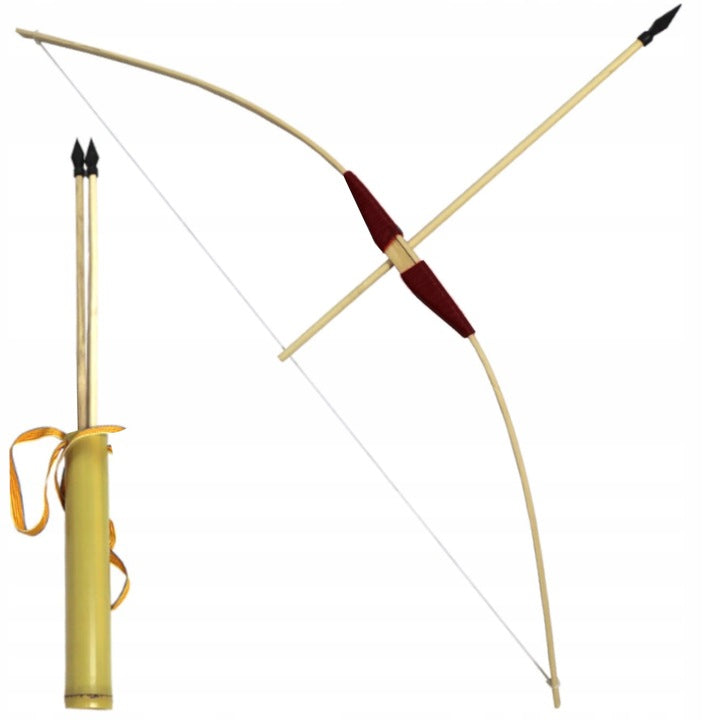ŁUK DREWNIANY DLA RYCERZA 60CM + KOŁCZAN + 3 STRZAŁY Prezent Święta Dziecko