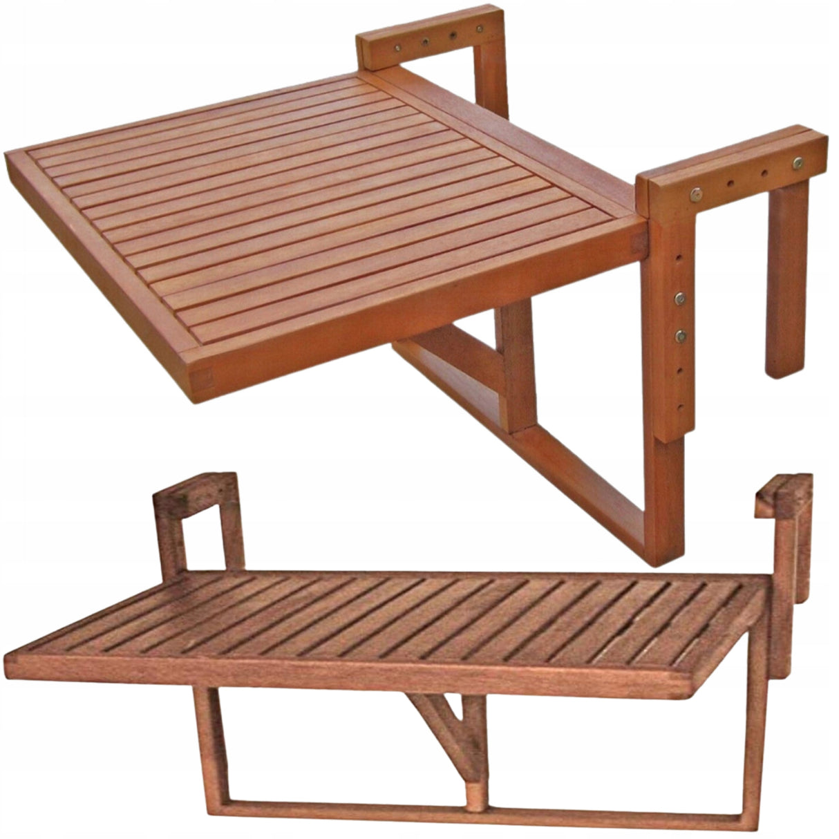 Stolik Balkonowy Wiszący Barkeley 985089 64x65x44/52cm Brązowy Eukaliptus